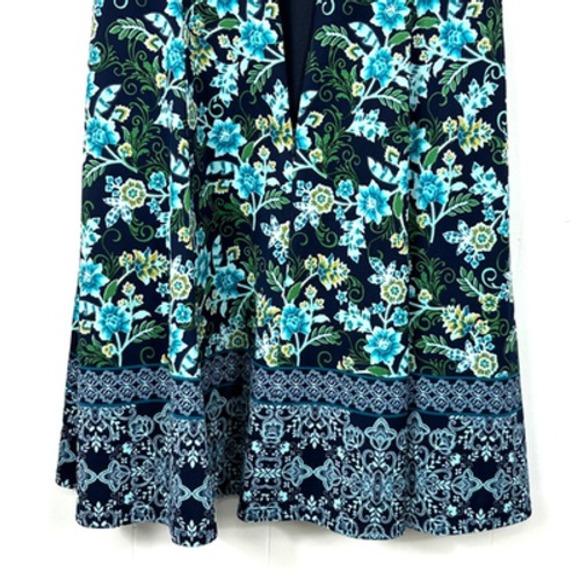 MAGGY LONDON Dress Womens 4 Blue Green Floral Print V-Neck Sleeveless Back Zip - Picture 9 of 10